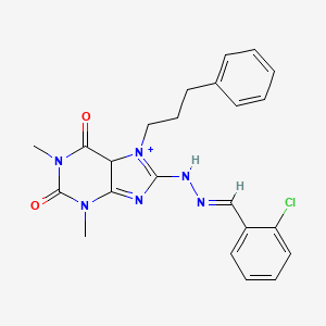 8-[(E)-2-[(2-chlorophenyl)methylidene]hydrazin-1-yl]-1,3-dimethyl-7-(3-phenylpropyl)-2,3,6,7-tetrahydro-1H-purine-2,6-dione