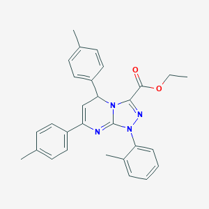 molecular formula C29H28N4O2 B292398 Ethyl 1-(2-methylphenyl)-5,7-bis(4-methylphenyl)-1,5-dihydro[1,2,4]triazolo[4,3-a]pyrimidine-3-carboxylate 