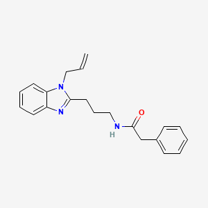 molecular formula C21H23N3O B2924001 2-phenyl-N-[3-(1-prop-2-enylbenzimidazol-2-yl)propyl]acetamide CAS No. 850925-48-3