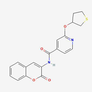 molecular formula C19H16N2O4S B2924011 N-(2-oxo-2H-chromen-3-yl)-2-((tetrahydrothiophen-3-yl)oxy)isonicotinamide CAS No. 2034432-93-2