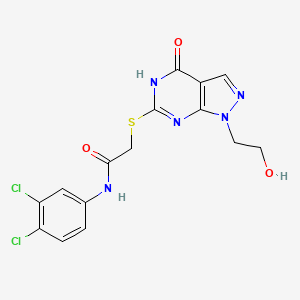 N-(3,4-dichlorophenyl)-2-((1-(2-hydroxyethyl)-4-oxo-4,5-dihydro-1H-pyrazolo[3,4-d]pyrimidin-6-yl)thio)acetamide