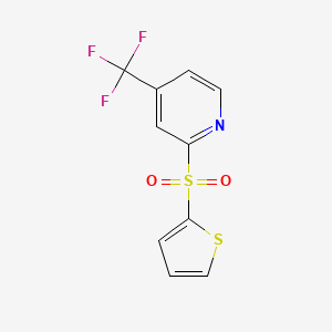 molecular formula C10H6F3NO2S2 B2924015 2-Thiophen-2-ylsulfonyl-4-(trifluoromethyl)pyridine CAS No. 882292-13-9