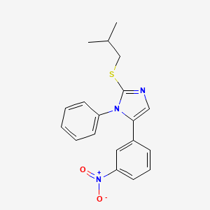 molecular formula C19H19N3O2S B2924017 2-(isobutylthio)-5-(3-nitrophenyl)-1-phenyl-1H-imidazole CAS No. 1235152-07-4