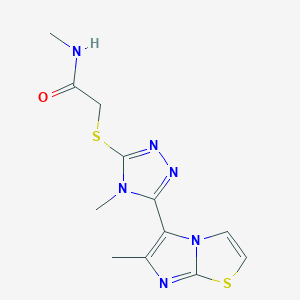 N-methyl-2-((4-methyl-5-(6-methylimidazo[2,1-b]thiazol-5-yl)-4H-1,2,4-triazol-3-yl)thio)acetamide