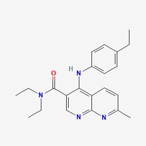 N,N-diethyl-4-((4-ethylphenyl)amino)-7-methyl-1,8-naphthyridine-3-carboxamide