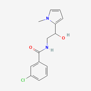 molecular formula C14H15ClN2O2 B2924031 3-chloro-N-(2-hydroxy-2-(1-methyl-1H-pyrrol-2-yl)ethyl)benzamide CAS No. 1396867-57-4