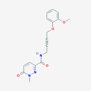 molecular formula C17H17N3O4 B2924032 N-(4-(2-methoxyphenoxy)but-2-yn-1-yl)-1-methyl-6-oxo-1,6-dihydropyridazine-3-carboxamide CAS No. 1421483-58-0
