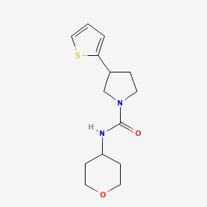 N-(tetrahydro-2H-pyran-4-yl)-3-(thiophen-2-yl)pyrrolidine-1-carboxamide