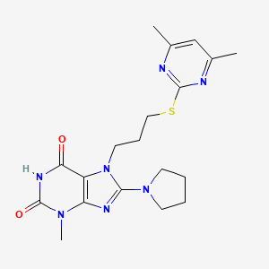 7-[3-(4,6-Dimethylpyrimidin-2-yl)sulfanylpropyl]-3-methyl-8-pyrrolidin-1-ylpurine-2,6-dione