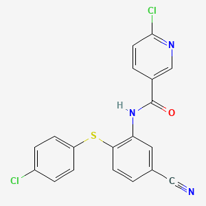 6-chloro-N-{2-[(4-chlorophenyl)sulfanyl]-5-cyanophenyl}nicotinamide