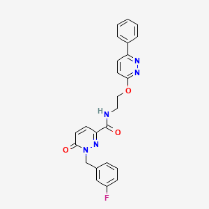molecular formula C24H20FN5O3 B2924062 1-(3-fluorobenzyl)-6-oxo-N-(2-((6-phenylpyridazin-3-yl)oxy)ethyl)-1,6-dihydropyridazine-3-carboxamide CAS No. 1207026-62-7