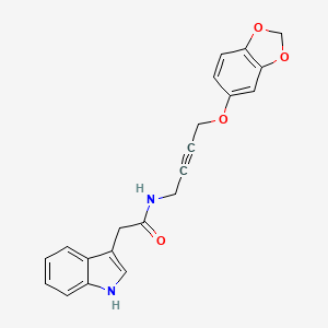 N-(4-(benzo[d][1,3]dioxol-5-yloxy)but-2-yn-1-yl)-2-(1H-indol-3-yl)acetamide