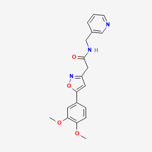 molecular formula C19H19N3O4 B2924067 2-(5-(3,4-二甲氧基苯基)异恶唑-3-基)-N-(吡啶-3-基甲基)乙酰胺 CAS No. 953158-42-4