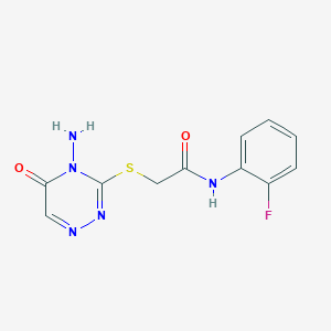 2-[(4-amino-5-oxo-1,2,4-triazin-3-yl)sulfanyl]-N-(2-fluorophenyl)acetamide