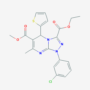 molecular formula C21H19ClN4O4S B292407 3-Ethyl 6-methyl 1-(3-chlorophenyl)-7-methyl-5-(2-thienyl)-1,5-dihydro[1,2,4]triazolo[4,3-a]pyrimidine-3,6-dicarboxylate 