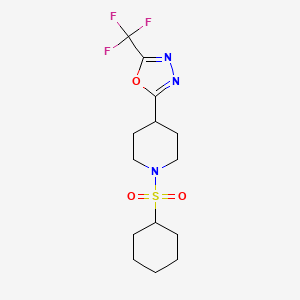 2-(1-(Cyclohexylsulfonyl)piperidin-4-yl)-5-(trifluoromethyl)-1,3,4-oxadiazole