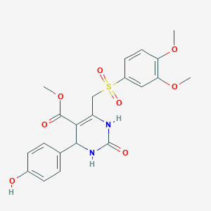 Methyl 6-(((3,4-dimethoxyphenyl)sulfonyl)methyl)-4-(4-hydroxyphenyl)-2-oxo-1,2,3,4-tetrahydropyrimidine-5-carboxylate