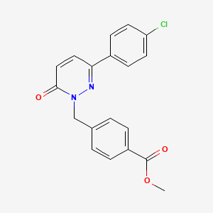 molecular formula C19H15ClN2O3 B2924094 methyl 4-((3-(4-chlorophenyl)-6-oxopyridazin-1(6H)-yl)methyl)benzoate CAS No. 1211214-39-9