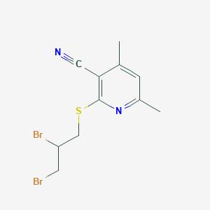 2-((2,3-Dibromopropyl)thio)-4,6-dimethylnicotinonitrile