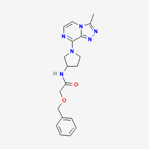 molecular formula C19H22N6O2 B2924109 2-(苯甲氧基)-N-(1-(3-甲基-[1,2,4]三唑并[4,3-a]吡嗪-8-基)吡咯烷-3-基)乙酰胺 CAS No. 2034558-10-4