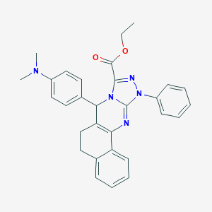 Ethyl 7-[4-(dimethylamino)phenyl]-11-phenyl-5,6,7,11-tetrahydrobenzo[h][1,2,4]triazolo[3,4-b]quinazoline-9-carboxylate