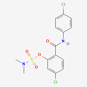 molecular formula C15H14Cl2N2O4S B2924127 5-chloro-2-[(4-chloroanilino)carbonyl]phenyl-N,N-dimethylsulfamate CAS No. 400080-36-6