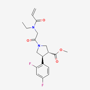 Methyl (3R,4S)-4-(2,4-difluorophenyl)-1-[2-[ethyl(prop-2-enoyl)amino]acetyl]pyrrolidine-3-carboxylate