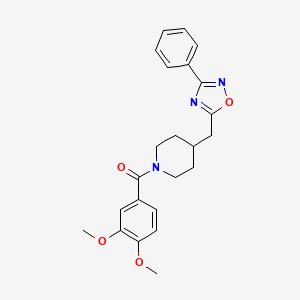 1-(3,4-Dimethoxybenzoyl)-4-[(3-phenyl-1,2,4-oxadiazol-5-yl)methyl]piperidine