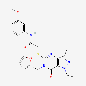 2-((1-ethyl-6-(furan-2-ylmethyl)-3-methyl-7-oxo-6,7-dihydro-1H-pyrazolo[4,3-d]pyrimidin-5-yl)thio)-N-(3-methoxyphenyl)acetamide