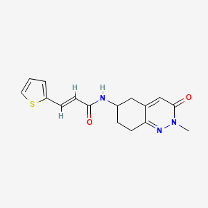 molecular formula C16H17N3O2S B2924144 (E)-N-(2-甲基-3-氧代-2,3,5,6,7,8-六氢茚满-6-基)-3-(噻吩-2-基)丙烯酰胺 CAS No. 1904632-85-4