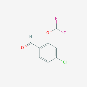 molecular formula C8H5ClF2O2 B2924150 4-氯-2-(二氟甲氧基)苯甲醛 CAS No. 1936654-31-7