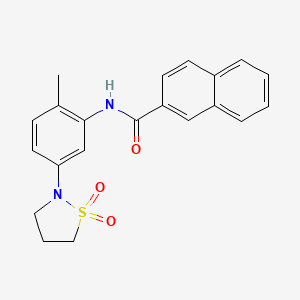 molecular formula C21H20N2O3S B2924152 N-(5-(1,1-dioxidoisothiazolidin-2-yl)-2-methylphenyl)-2-naphthamide CAS No. 941985-98-4