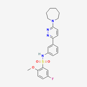 N-(3-(6-(azepan-1-yl)pyridazin-3-yl)phenyl)-5-fluoro-2-methoxybenzenesulfonamide