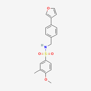 molecular formula C19H19NO4S B2924155 N-(4-(furan-3-yl)benzyl)-4-methoxy-3-methylbenzenesulfonamide CAS No. 2034556-71-1