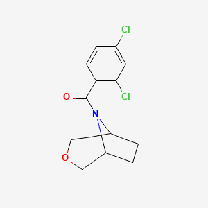 molecular formula C13H13Cl2NO2 B2924157 (1R,5S)-3-oxa-8-azabicyclo[3.2.1]octan-8-yl(2,4-dichlorophenyl)methanone CAS No. 1421442-60-5