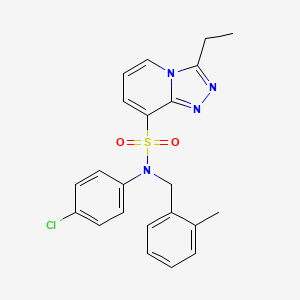 molecular formula C22H21ClN4O2S B2924158 N-(4-chlorophenyl)-3-ethyl-N-(2-methylbenzyl)[1,2,4]triazolo[4,3-a]pyridine-8-sulfonamide CAS No. 1251586-56-7