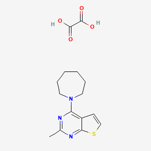 molecular formula C15H19N3O4S B2924160 4-(氮杂环戊烷-1-基)-2-甲基噻吩并[2,3-d]嘧啶草酸盐 CAS No. 381731-22-2