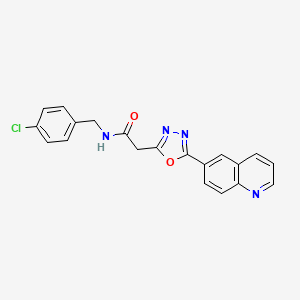 molecular formula C20H15ClN4O2 B2924163 N-(4-氯苄基)-2-(5-(喹啉-6-基)-1,3,4-恶二唑-2-基)乙酰胺 CAS No. 1251705-28-8