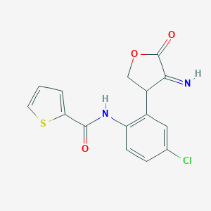 molecular formula C15H11ClN2O3S B292417 N-[4-chloro-2-(4-imino-5-oxotetrahydro-3-furanyl)phenyl]-2-thiophenecarboxamide 