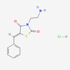 molecular formula C12H13ClN2O2S B2924178 (5Z)-3-(2-aminoethyl)-5-(phenylmethylidene)-1,3-thiazolidine-2,4-dione hydrochloride CAS No. 108651-20-3