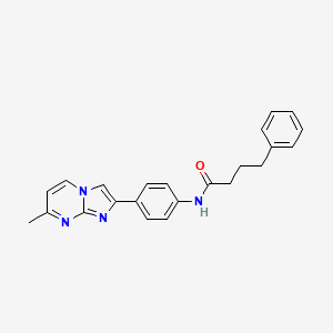 molecular formula C23H22N4O B2924181 N-(4-(7-methylimidazo[1,2-a]pyrimidin-2-yl)phenyl)-4-phenylbutanamide CAS No. 923112-89-4