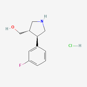 molecular formula C11H15ClFNO B2924183 Rac-[(3r,4s)-4-(3-fluorophenyl)pyrrolidin-3-yl]methanol hydrochloride CAS No. 1909294-59-2