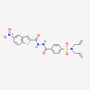 molecular formula C22H20N4O6S2 B2924187 N,N-diallyl-4-(2-(5-nitrobenzo[b]thiophene-2-carbonyl)hydrazinecarbonyl)benzenesulfonamide CAS No. 393838-36-3