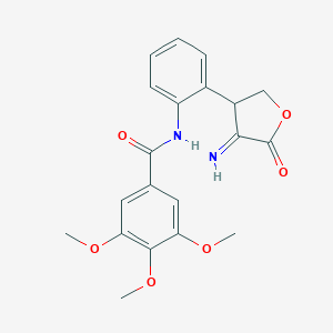 molecular formula C20H20N2O6 B292419 N-[2-(4-imino-5-oxotetrahydro-3-furanyl)phenyl]-3,4,5-trimethoxybenzamide 