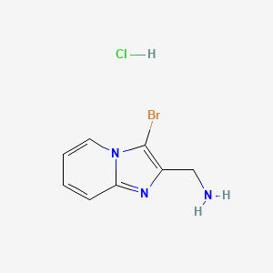 molecular formula C8H9BrClN3 B2924190 {3-Bromoimidazo[1,2-a]pyridin-2-yl}methanamine hydrochloride CAS No. 2172578-48-0