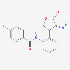 molecular formula C17H13FN2O3 B292420 4-fluoro-N-[2-(4-imino-5-oxotetrahydro-3-furanyl)phenyl]benzamide 