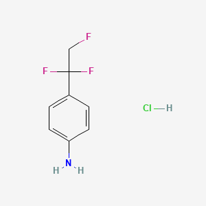 molecular formula C8H9ClF3N B2924200 4-(1,1,2-Trifluoroethyl)aniline hydrochloride CAS No. 2241129-95-1