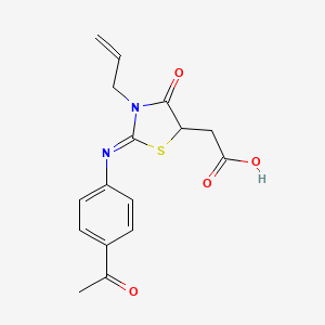 2-[2-(4-acetylphenyl)imino-4-oxo-3-prop-2-enyl-1,3-thiazolidin-5-yl]acetic Acid