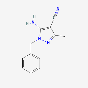 molecular formula C12H12N4 B2924209 5-氨基-1-苄基-3-甲基-1H-吡唑-4-腈 CAS No. 168465-06-3