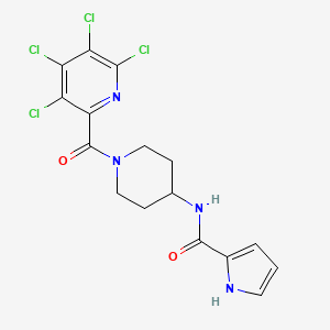 molecular formula C16H14Cl4N4O2 B2924215 N-[1-(3,4,5,6-tetrachloropyridine-2-carbonyl)piperidin-4-yl]-1H-pyrrole-2-carboxamide CAS No. 1259115-47-3